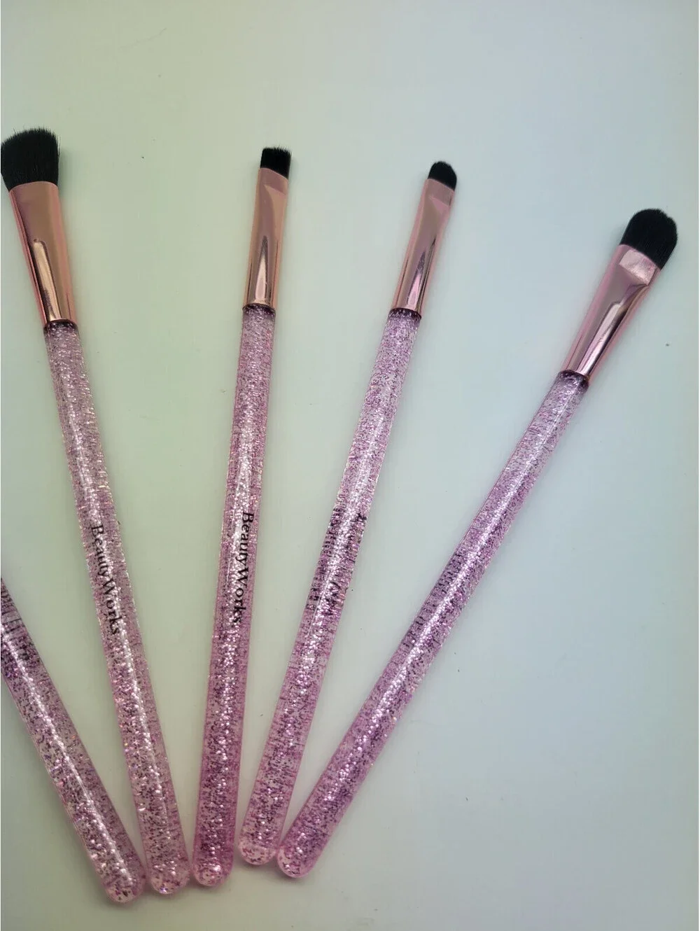 5 Pc Beautyworks NYC Makeup pink Brush Set  +   Macys 3 Pc Brush Cleaner Set